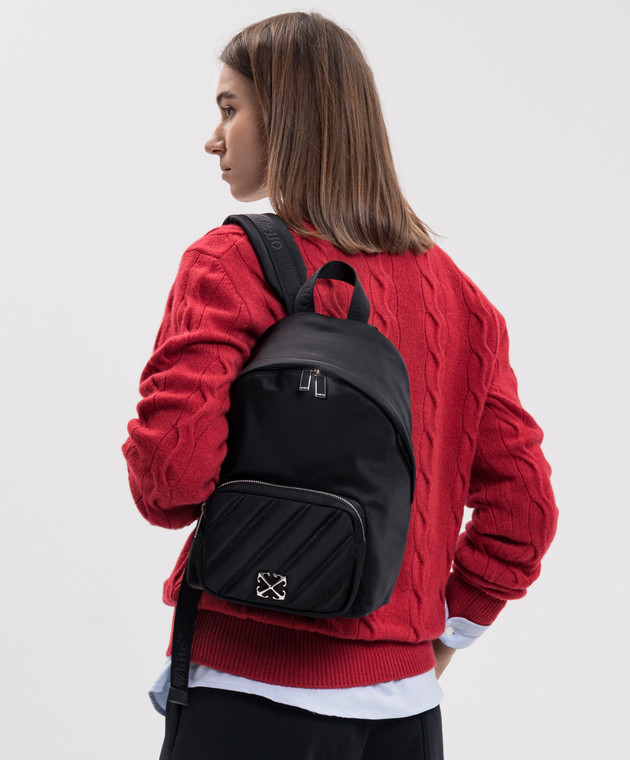 Off-White Черный рюкзак с фактурной эмблемой OWWNB09F26FB01 изображение 2