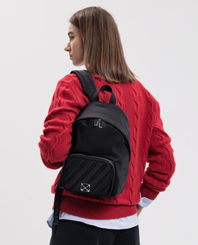 Off-White Черный рюкзак с фактурной эмблемой OWWNB09F26FB01
