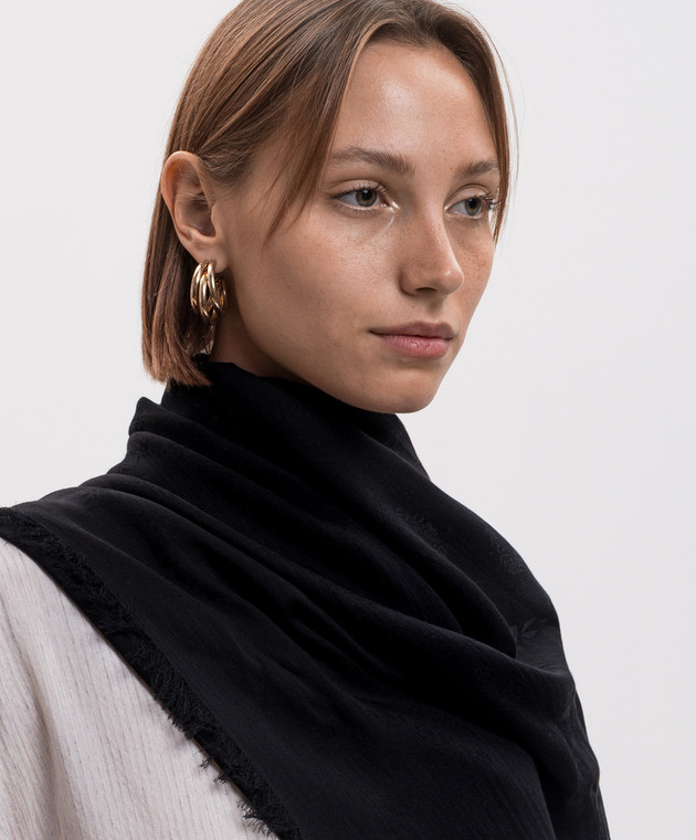 Twinset Чорна хустка у візерунок 262TA4360 зображення 2