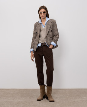 Brunello Cucinelli Бежевий пуловер з кашеміром та вовною MTX755602P