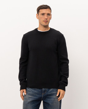 Dolce&Gabbana Чорний светр з вовни з нашивкою логотипа GXX02TJDVIH