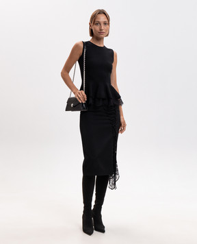 Alexander McQueen Черный топ с кружевом A002ZSQ1BH7