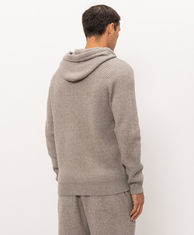 Brunello Cucinelli Бежева спортивна куртка з кашеміру M22704806G зображення 4