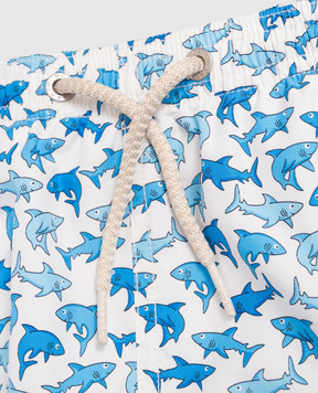 MC2 SAINT BARTH Дитячі білі шорти для плавання Jean Lighting з принтом JEA000402228L