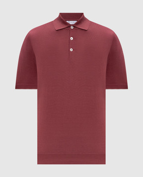 Brunello Cucinelli Розовое поло с окантовкой M29800125