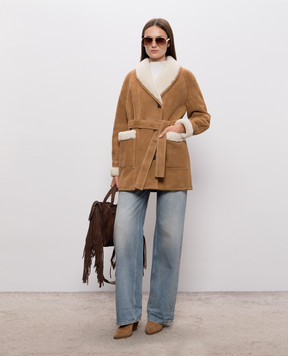 Be Florence Коричнева дублянка з поясом BE2682