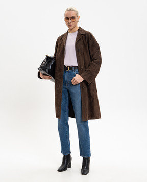 Max Mara Weekend Фіолетова футболка WKDVENACO з вишивкою емблеми WKDVENACO