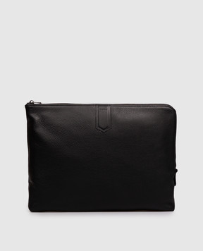 Canali Черная кожаная папка-клатч NA00261P326136