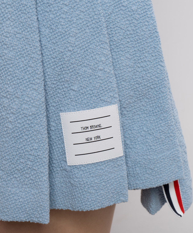 Thom Browne Блакитна спідниця-плісе з нашивкою логотипа FJK155AJ0194 зображення 5