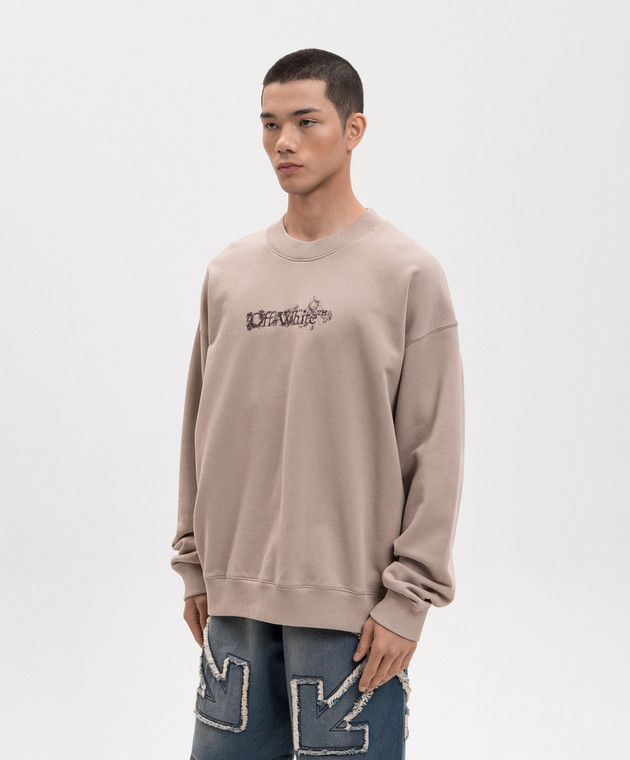 Off-White Бордовий світшот Heraldic Arrow 44MBA054S26F003 зображення 3