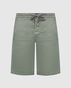 Marco Pescarolo Зелені шорти з льоном CENITO5302