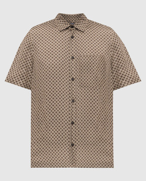 Peserico Коричневые рубашки в принт эмблемы R56057Z08191