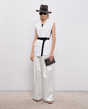 Brunello Cucinelli Черная майка с кашемиром и шелком с люрексом M41848600