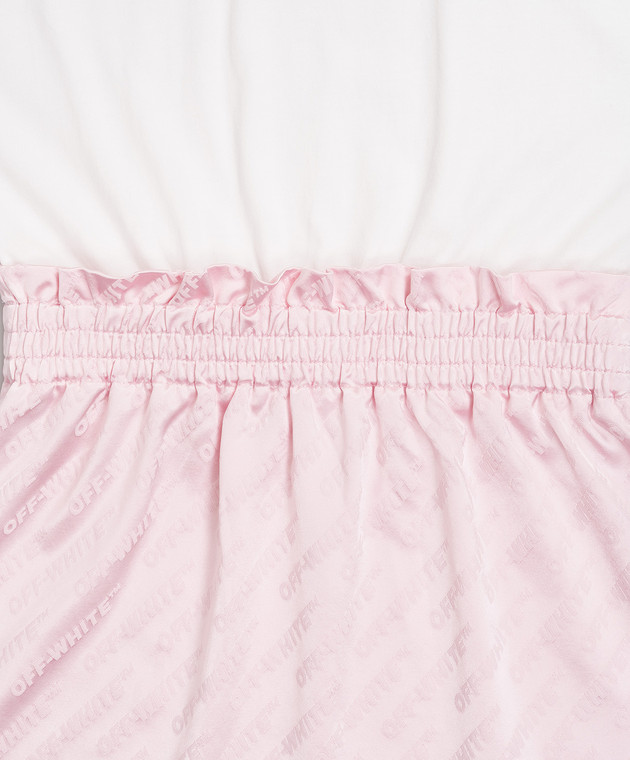 Off-White Дитяча рожева сукня з візерунком логотипа 44GDB037S26F001 зображення 3