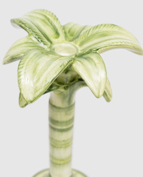 Les Ottomans Декоративний зелений керамічний підсвічник у формі пальми MAR05