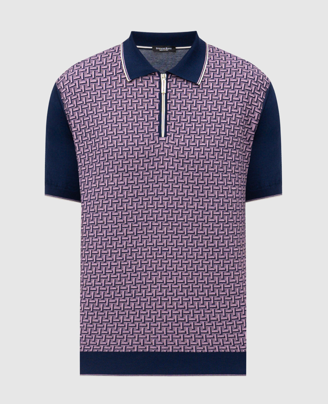 Поло с шелком в узоре