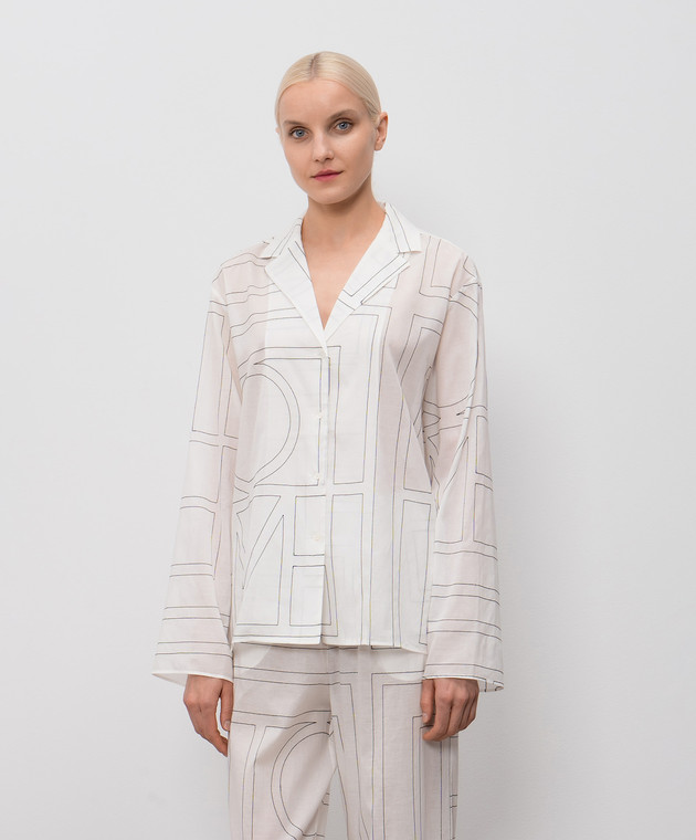 Toteme Белая рубашка с вышивкой монограммы 243WRT976FB0239 изображение 3