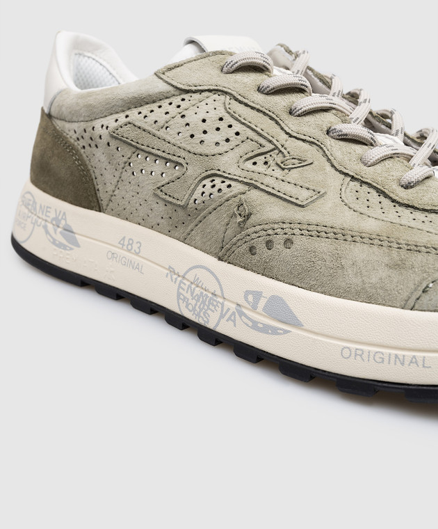 Premiata Замшеві кросівки NOUS кольору хакі NOUS зображення 5