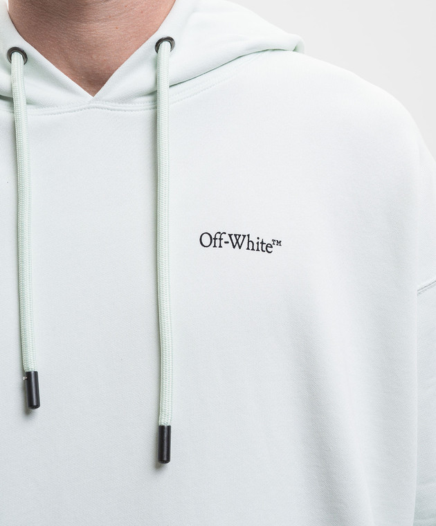 Off-White Зелене худі з емблемою Half Arrow 44MBB085S26F00A зображення 5