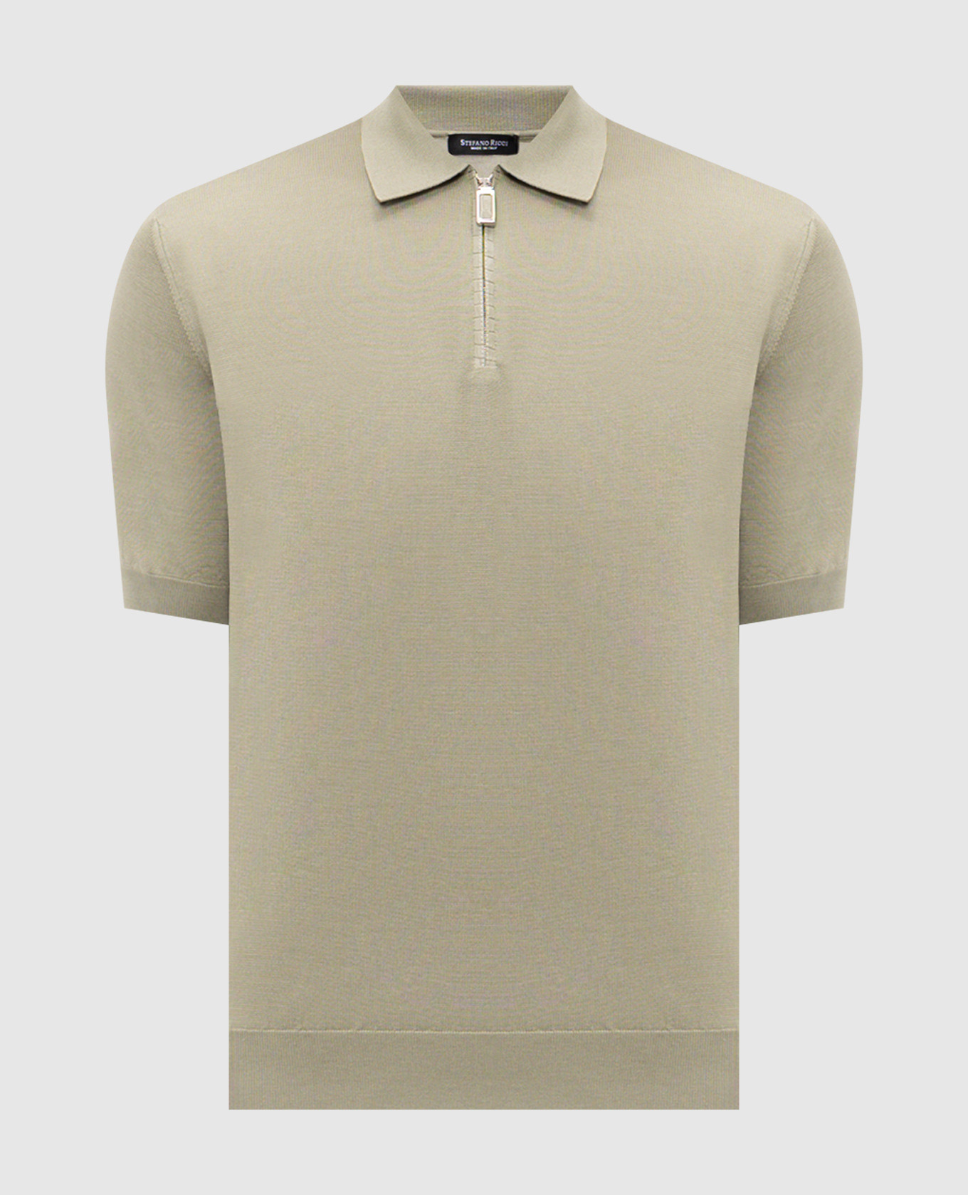 Зеленое поло из шелка