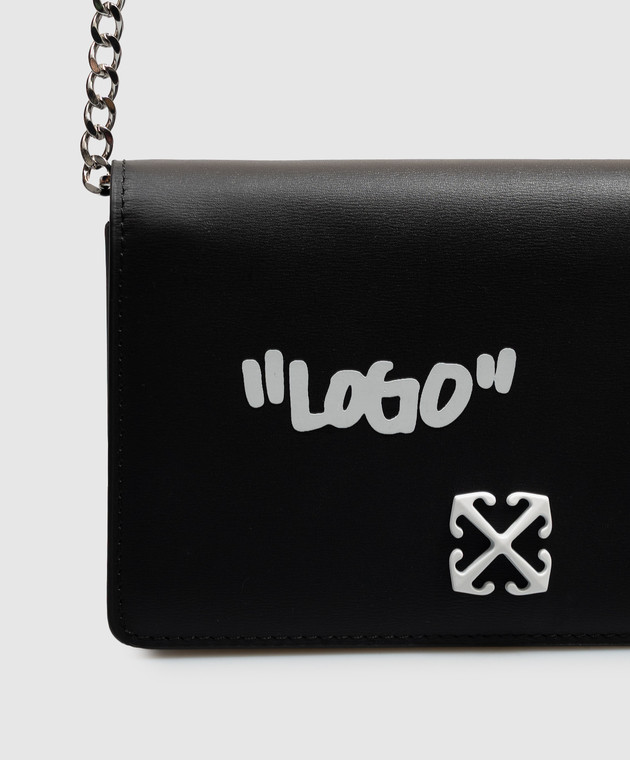 Off-White Черная кожаная сумка кросс-боди OWWNR04F26LT01 изображение 5