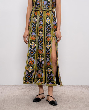 Alemais Зелена спідниця Oasira з розрізами 6491S