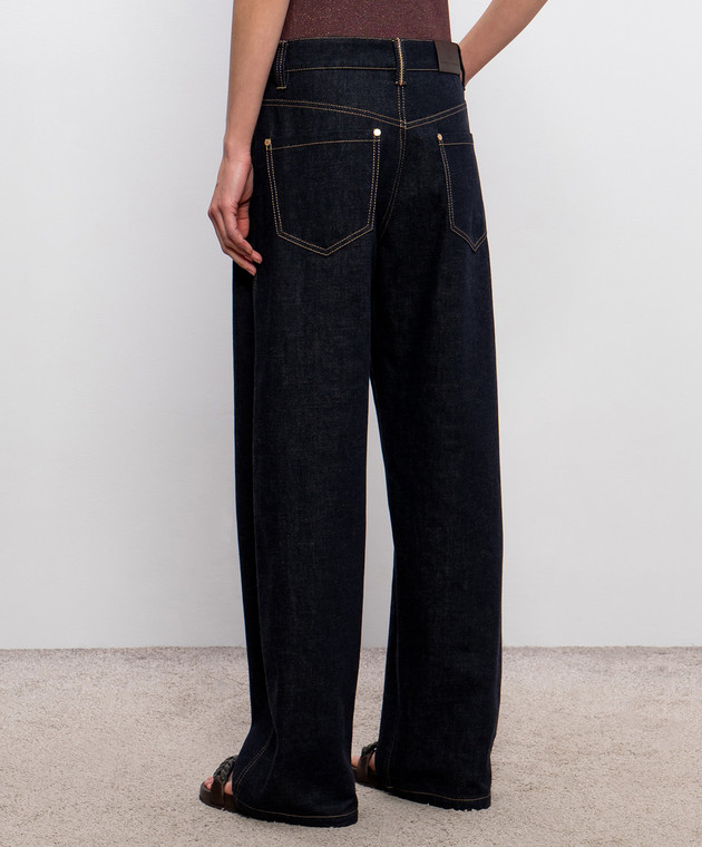 Brunello Cucinelli Синие джинсы с патчем ML134P4021 изображение 4