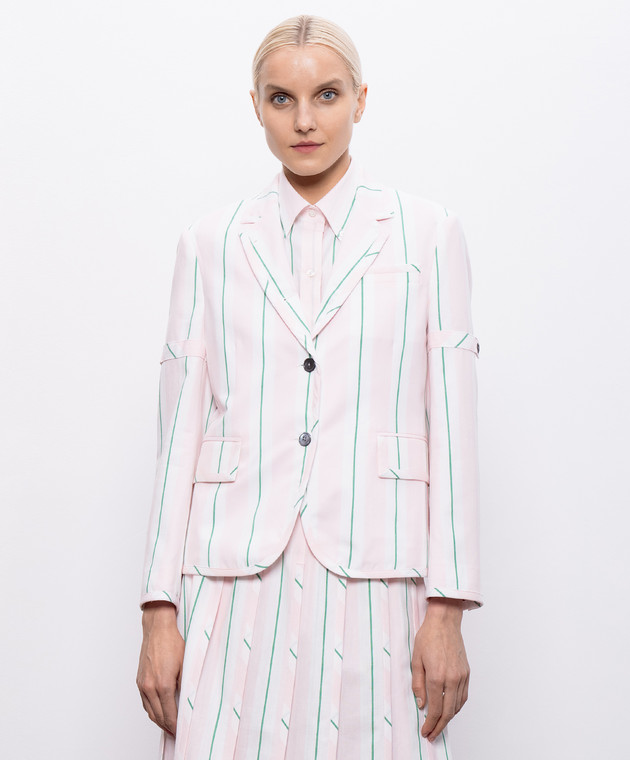 Thom Browne Рожевий жакет в смужку FBC973BF1159 зображення 3