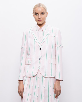 Thom Browne Розовый жакет в полоску FBC973BF1159