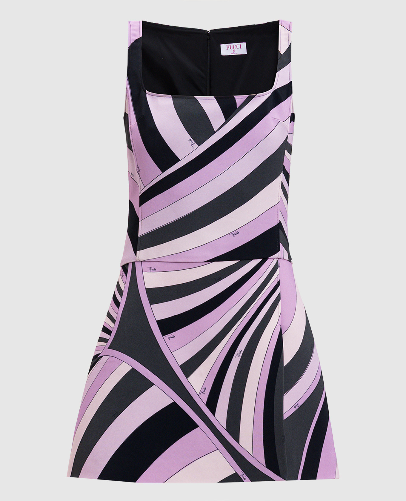 

Платье мини в брендовый принт, Разноцветный, Повседневные платья