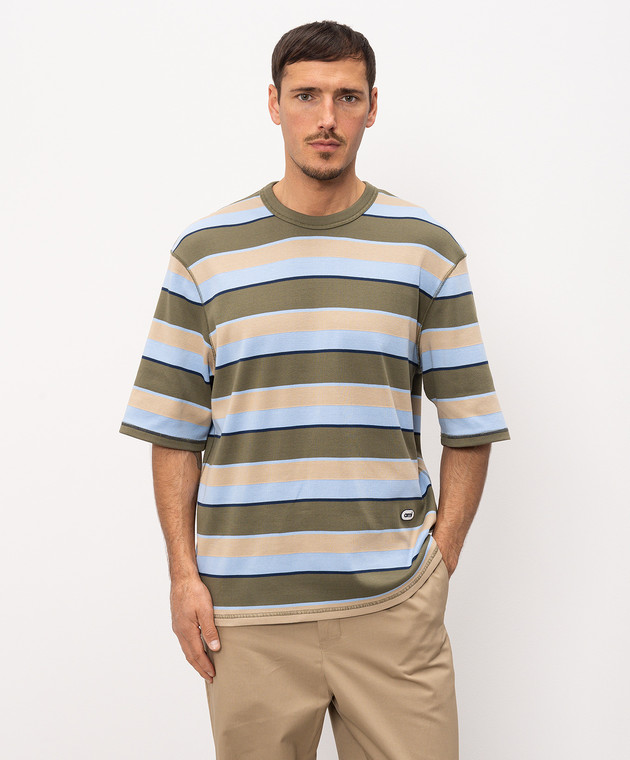 Ami Paris Футболка в смужку з нашивкою логотипа UTS369JE0209 зображення 3