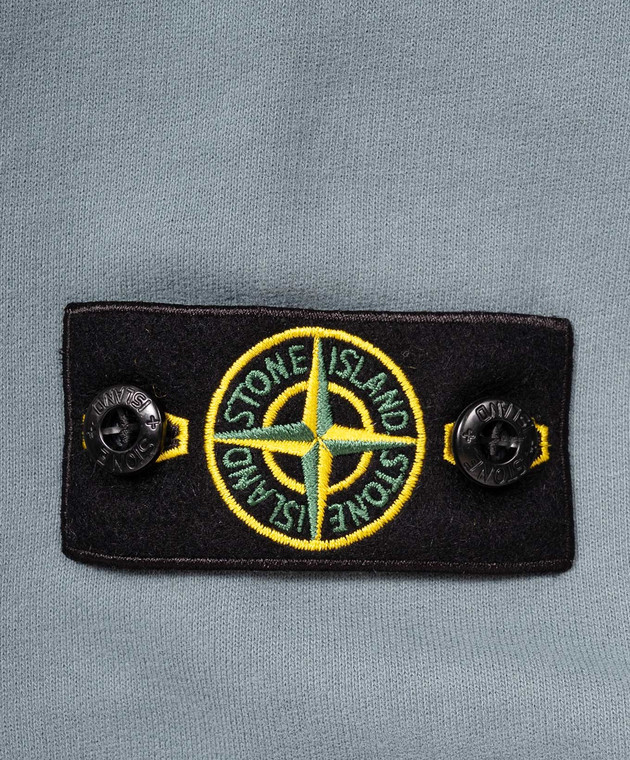 Stone Island Детский синий свитшот с патчем логотипа L2S166100001S0A2014 изображение 3