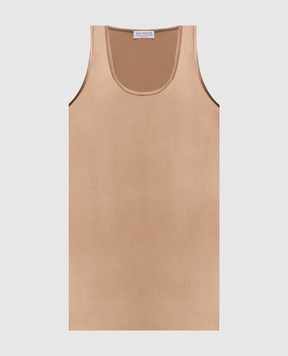 Brunello Cucinelli Коричневий топ із шовку M0C59DZ300