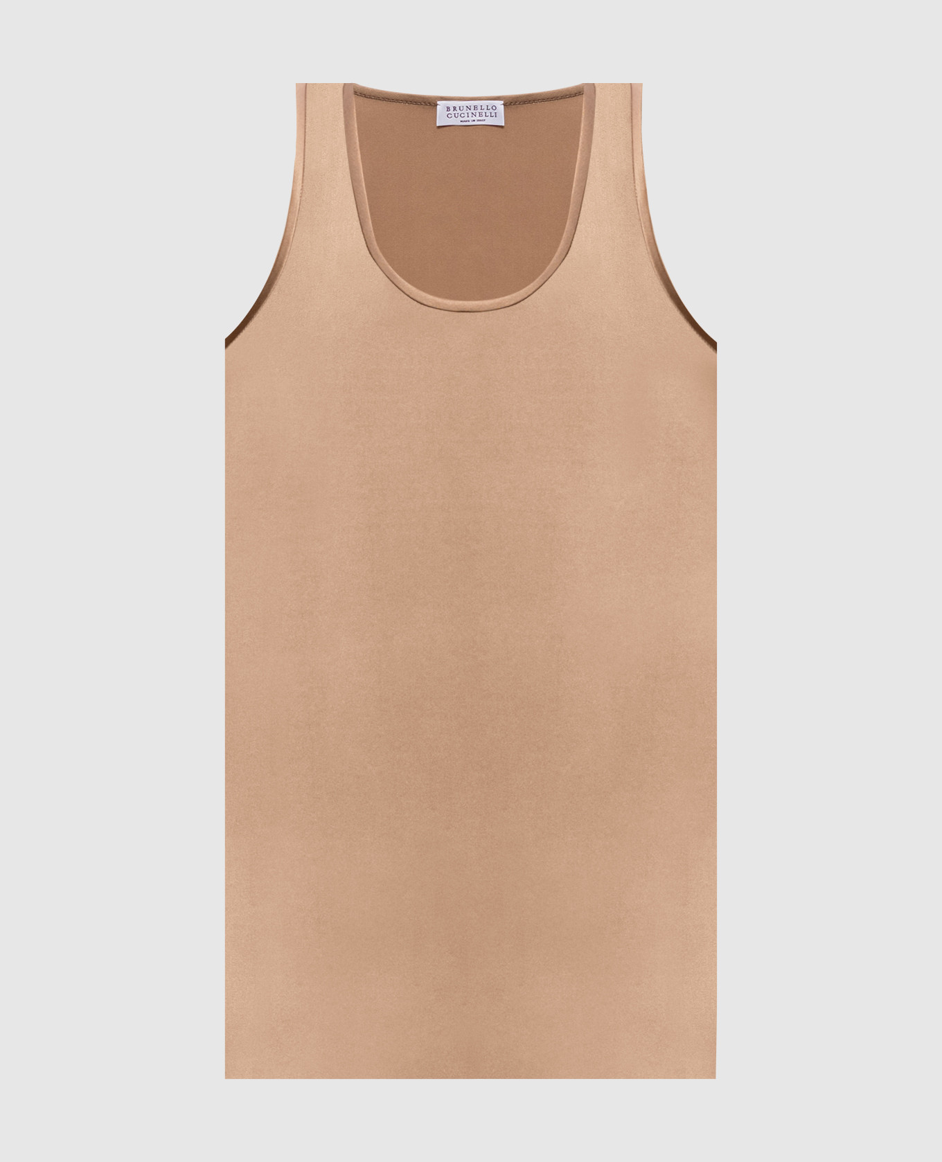 Коричневый топ из шелка