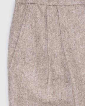 Brunello Cucinelli Дитячі сірі штани з вовни з відворотами B038PP113C