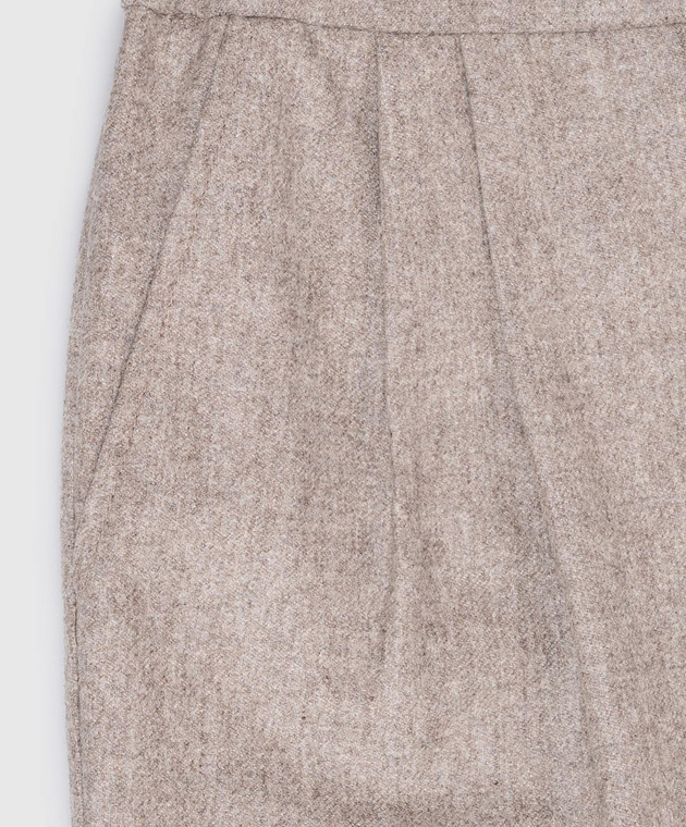 Brunello Cucinelli Дитячі сірі штани з вовни з відворотами B038PP113C зображення 3