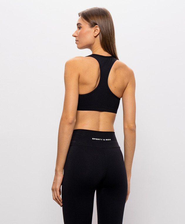 Sporty & Rich Черный топ с контрастным логотипом TO03688315BA01 изображение 4