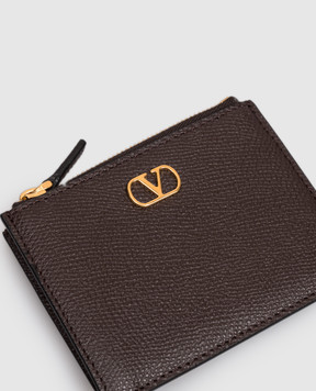 Valentino Коричневый кожаный картхолдер VLogo Signature 9W2P0AK9SNP