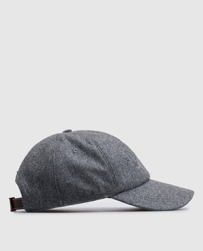Brunello Cucinelli Сіра кепка з вовни з вишивкою M038P9850