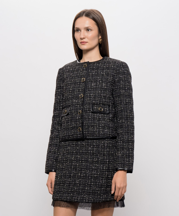 Twinset Черная твидовая куртка 262TP2140 изображение 3