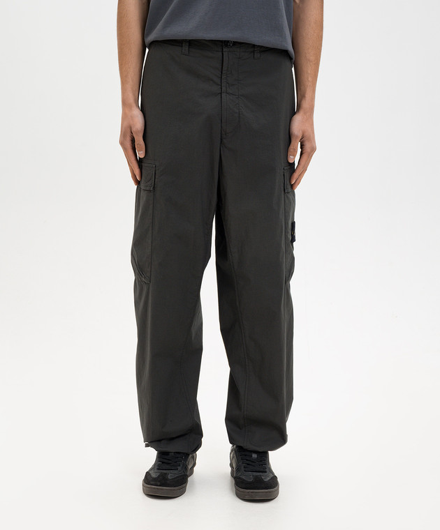 Stone Island Сірі штани карго з патчем логотипа L1S153100043S0003 зображення 3