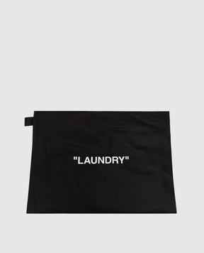 Off-White Чорний дорожній набір чохлів і маски для сну з принтом OWNJ007C99FAB001