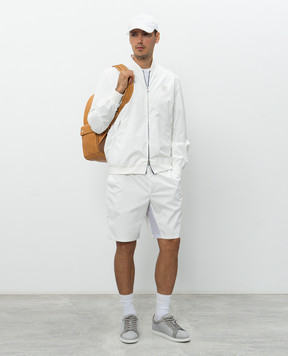 Brunello Cucinelli Белые шорты с принтом эмблемы MB4223590T