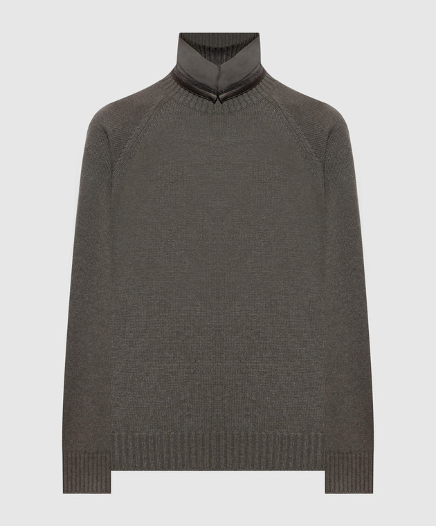 Brunello Cucinelli Зелений светр з кашеміру M12747004
