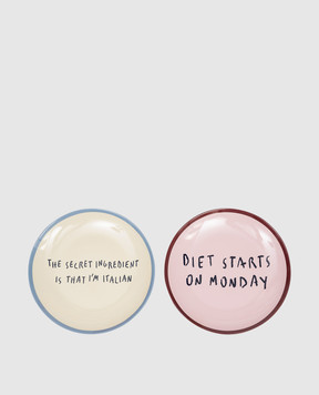 Max & Co Набір порцелянових тарілок MAGIA з написами MCLMAGIA