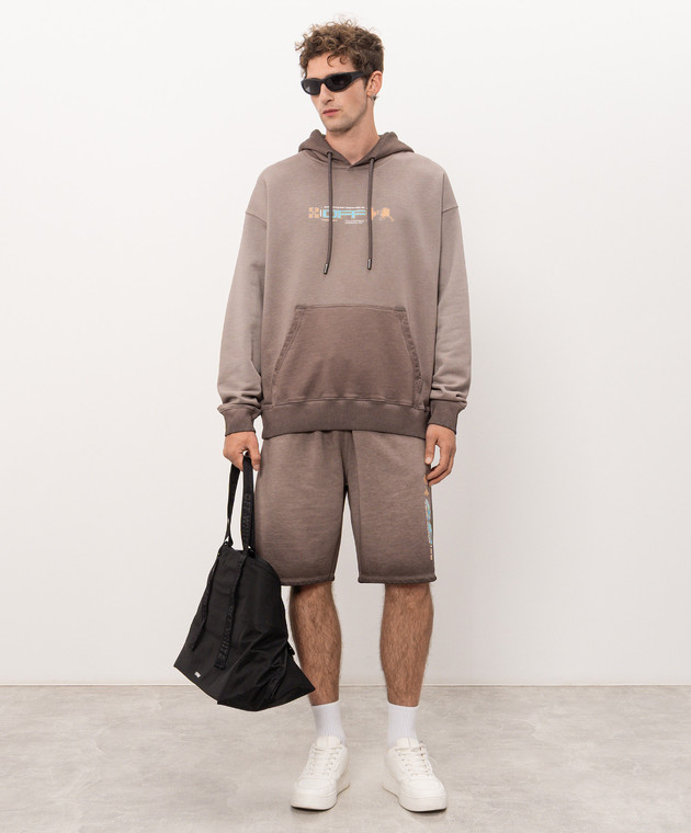 Off-White Коричневые худи Archi Geograpy Arrow 44MBB085F26F003 изображение 2