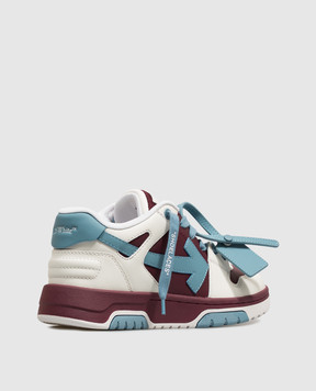 Off-White Детские бордовые кожаные кроссовки Out Of Office OF06415210