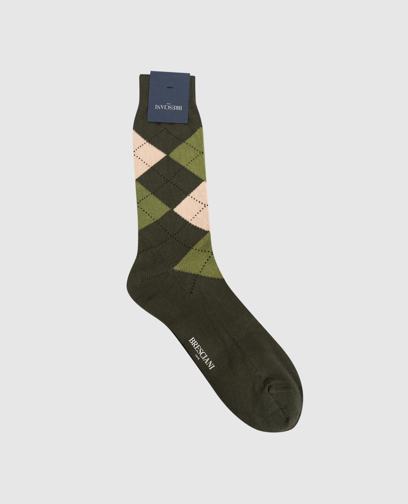 Носки цвета хаки с геометрическим узором
