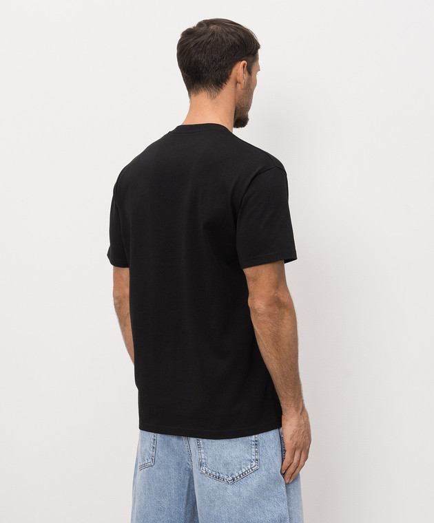 Givenchy Черная футболка с нашивкой логотипа BM71NK3YSJ изображение 4