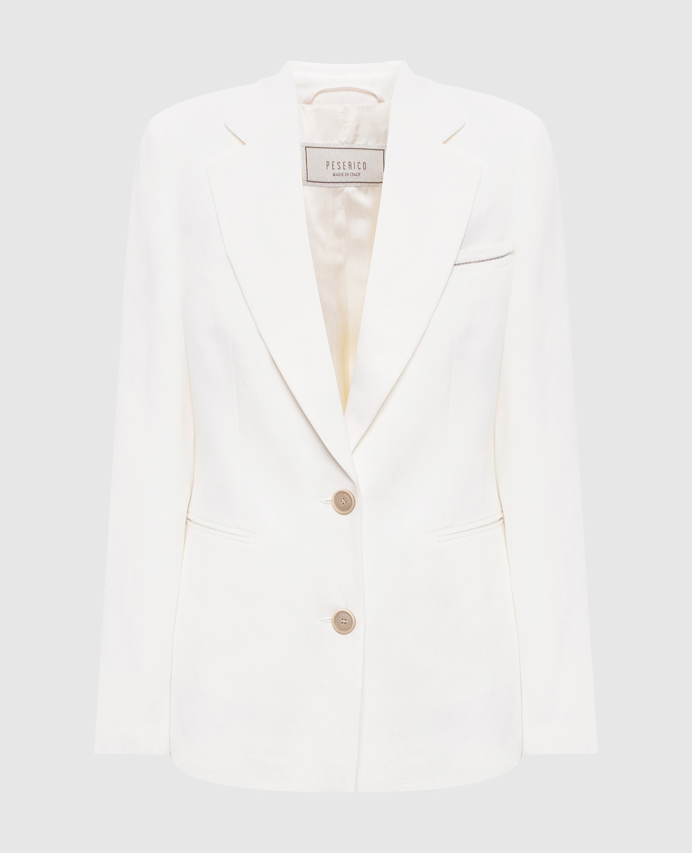 

Белый жакет с леном с цепочкой мониль, Жакеты